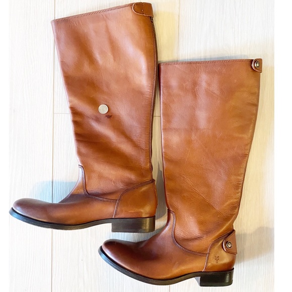 Frye Melissa Button Cognac Leather Riding Boot - Picture 9 of 9